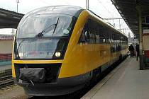 Souprava Siemens Desiro společnosti RegioJet při propagační jízdě na trati Olomouc - Šternberk - Uničov