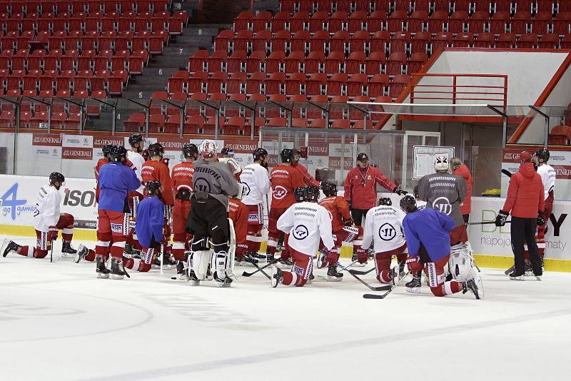 Trénink extraligových hokejistů Olomouce