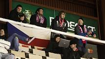 Fanoušci na olomouckém zimním stadionu podporovali na dálku český hokejový tým v Soči v bitvě proti USA