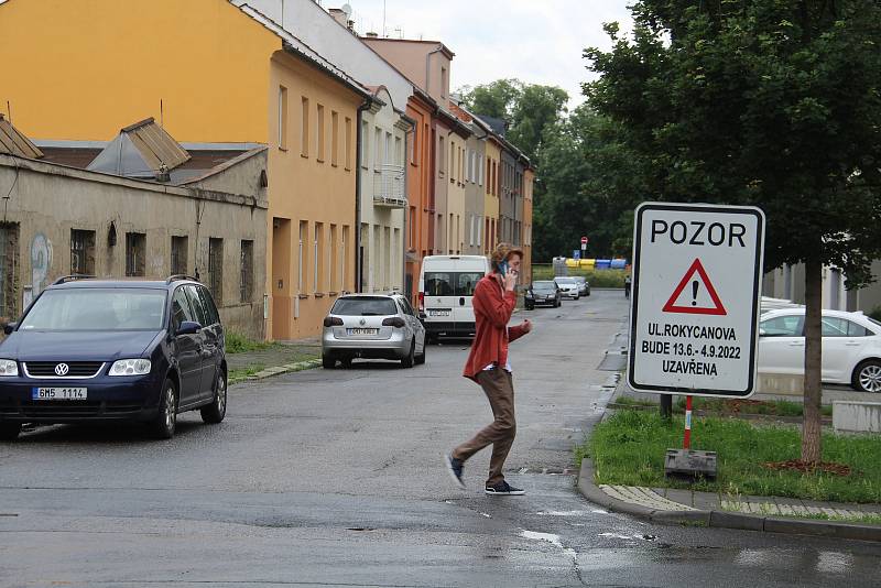 Rokycanova ulice v Olomouci 10. června 2022