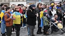 Pochod proti strachu a na podporu Ukrajiny v Olomouci.