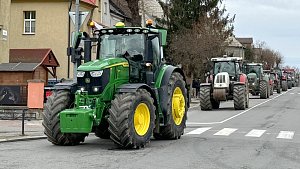 Protestní jízda zemědělců v Olomouci 22. února 2024