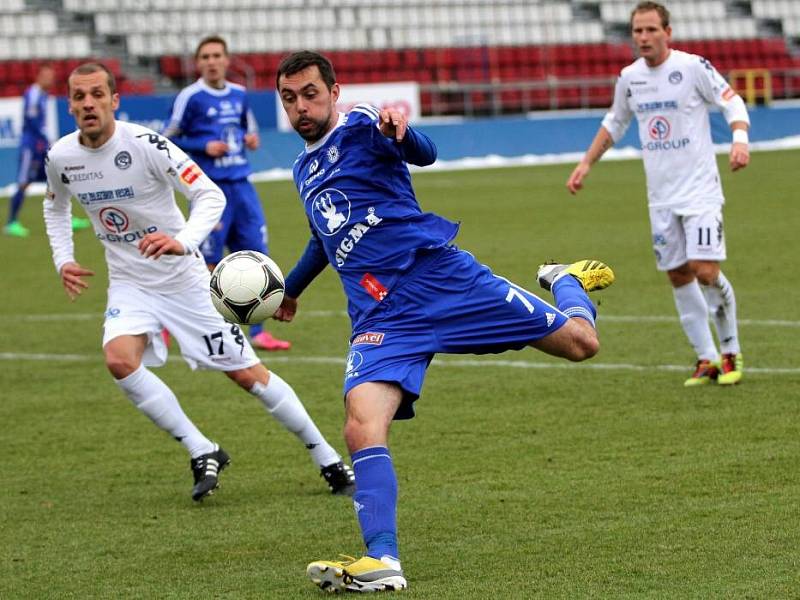 Olomoucká Sigma (v modrém) porazila Slovácko. Ilustrační foto