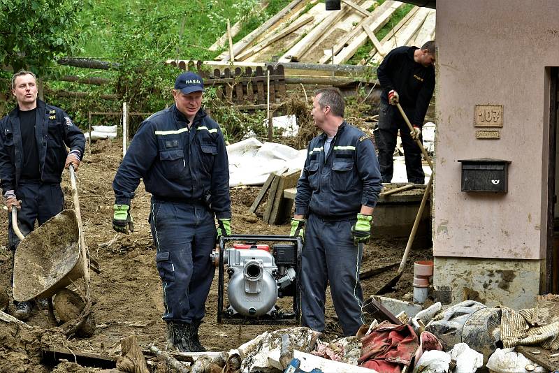 Místo největšího zátarasu z naplavených klád v Břevenci, 9. 6. 2020