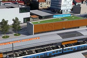 Vizualizace proměny vlakového nádraží ve Vsetíně