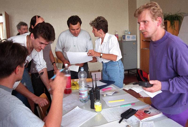 Olomouc, 10. července 1997. Evakuační centrum