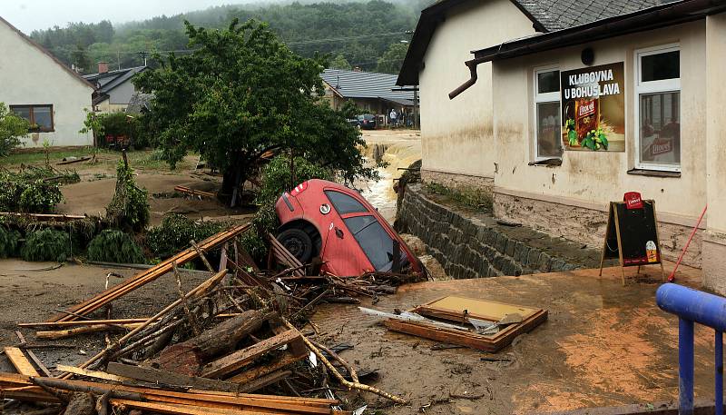 Břevenec, 8. června 2020 ráno. Následky bleskové povodně