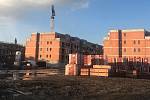 Stavba projektu Byty Šibeník v Olomouci. Začátek března 2020