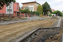 Přestavba křižovatky třídy Míru a Neředínské ulice v Olomouci, 9. července 2021