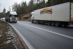 Silnice I/35 mezi Mohelnicí a Studenou Loučkou v místě smrtelné nehody, která se stala v neděli 19.prosince 2021.