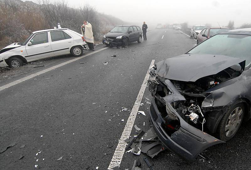 Hromadná nehoda na dálnici Olomouc - Prostějov.