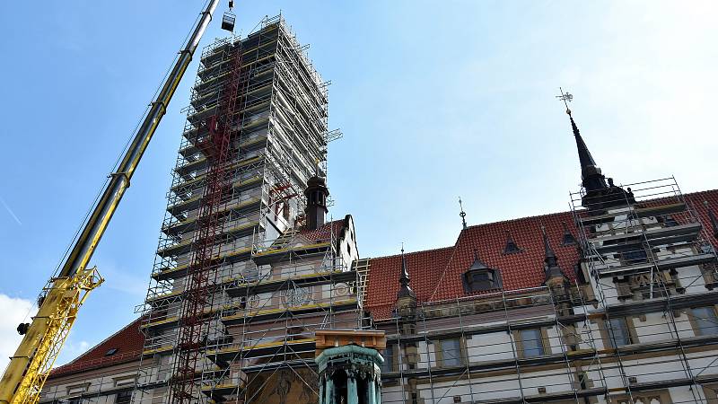 Rekonstrukce radniční věže na Horním náměstí v Olomouci - 8. dubna 2019