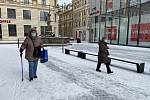 Ledovka a sníh v centru Olomouce - 8. 2. 2021