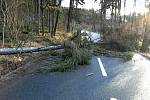 Následky silného větru v Olomouckém kraji. 24. února 2017