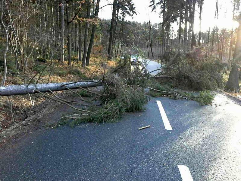 Následky silného větru v Olomouckém kraji. 24. února 2017