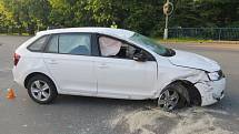 Nehoda osobního auta a bagru v Olomouci, 24. 5. 2019