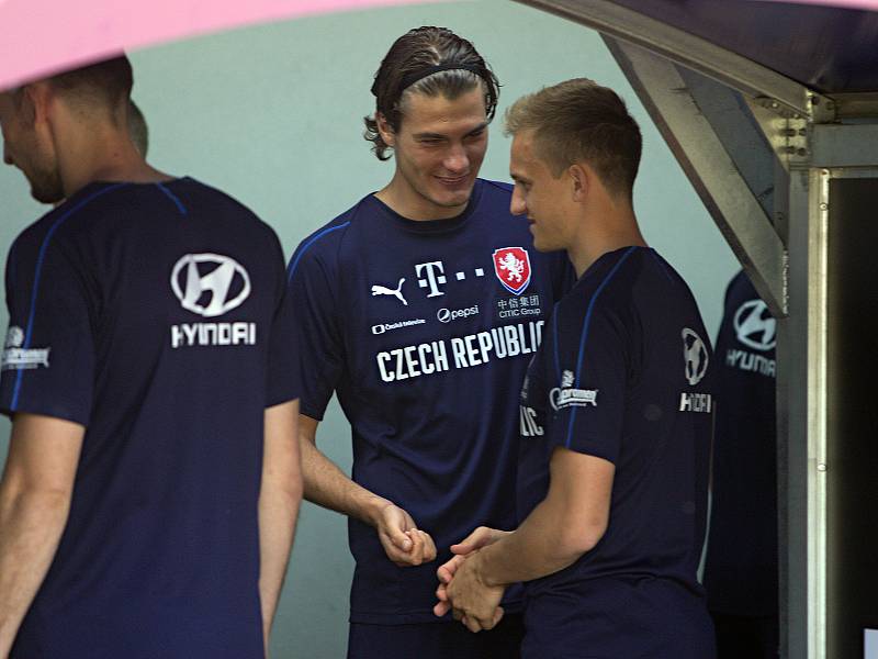 Trénink české fotbalové reprezentace na Andrově stadionu před zápasem s Černou Horou. Patrik Schick Jan Kopic