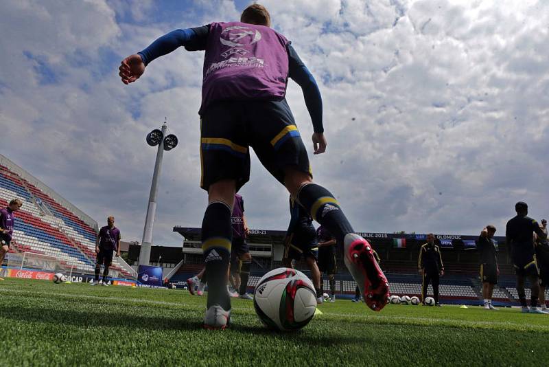 Trénink švédské jednadvacítky na Andrově stadionu v Olomouci