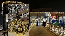 Vánoční výzdoba Galerie Šantovka, prosinec 2022