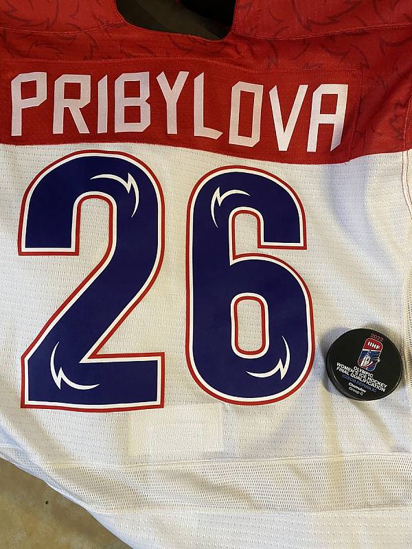 Česká hokejová reprezentantka Vendula Přibylová v Uničově