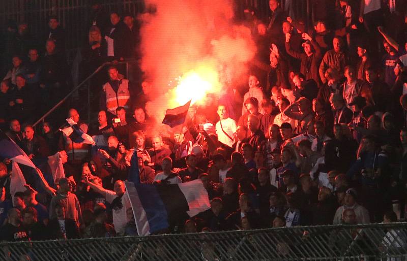 Fanoušci Kodaně na Andrově stadionu v Olomouci