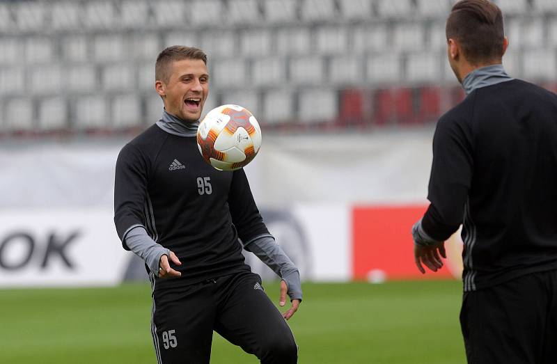 Trénink FC Fastav Zlín před zápasem Evropské ligy na Andrově stadionu v Olomouci