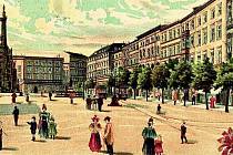 Horní náměstí (Oberring) v Olomouci kolem roku 1900