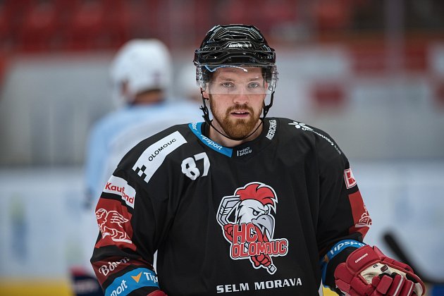 Útočník HC Olomouc Pavel Musil.