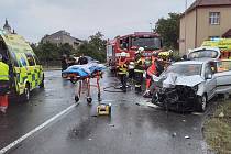 Vážná dopravní nehoda v Dubu nad Moravou, 25. 7. 2023
