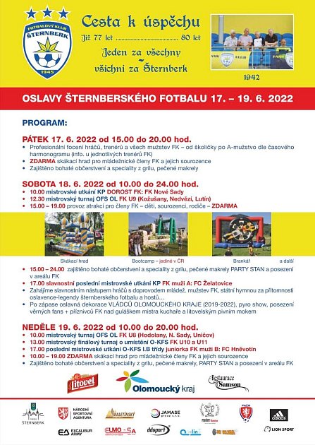 Program oslav šternberského fotbalu