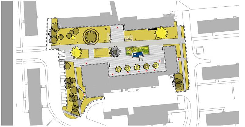 Studie proměny Tererova náměstí v Olomouci