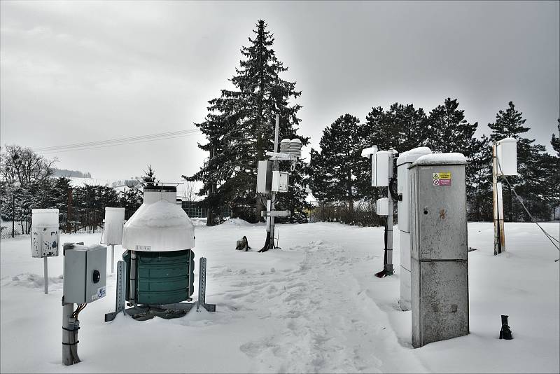 Meteorologická stanice v Luké na Olomoucku, únor 2021