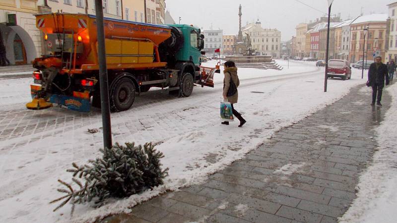 8. ledna 2019. Zasněžené ráno v centru Olomouce