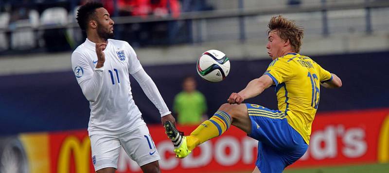 Anglie proti Švédsku. Euro U21 na Andrově stadionu v Olomouci