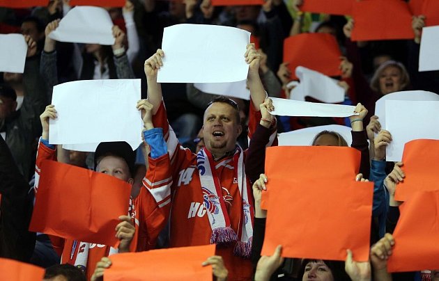 Fanoušci Mory na olomouckém zimáku při zápase s Kladnem