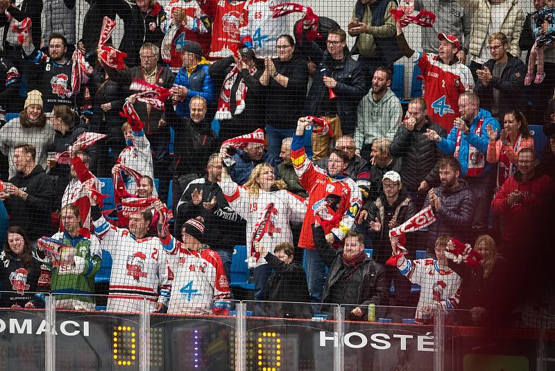 Utkání hokejové extraligy mezi HC Olomouc a HC Sparta Praha (4:0).