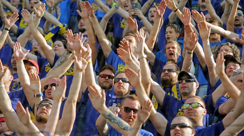 Fanoušci Zlína na Andrově stadionu v Olomouci