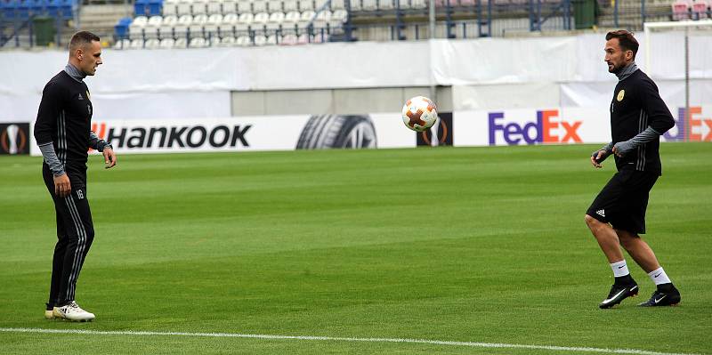 Trénink FC Fastav Zlín před zápasem Evropské ligy na Andrově stadionu v Olomouci