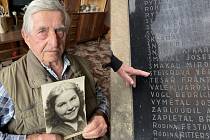 Josef Steigr vzpomíná na sestru Věru, o kterou přišel poslední den 2. světové války. V koláži s pamětní deskou v Litovli s jejím jménem