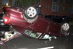 Noční nehoda v Mohelnické ulici v Uničově