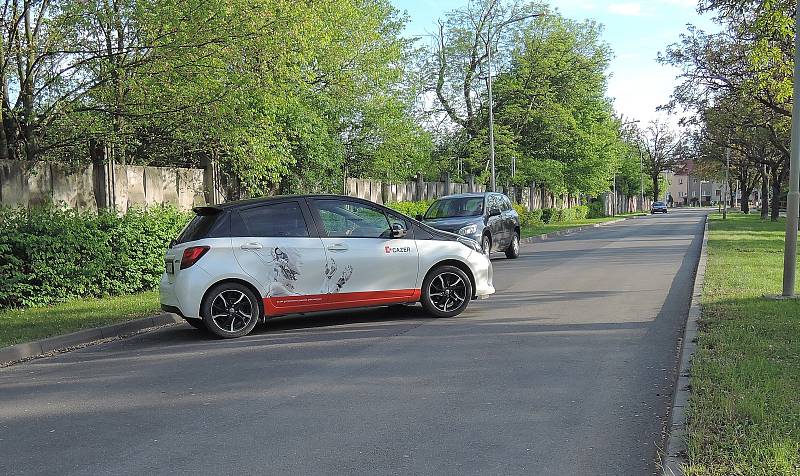 Uzavřená Erenburgova ulice v olomoucké čtvrti Hejčín