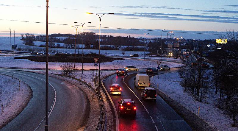 Rondel u olomouckého Globusu - křižovatka D35