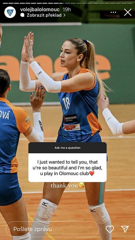 Barbara Dapičová převzala na den Instagram VK UP Olomouc