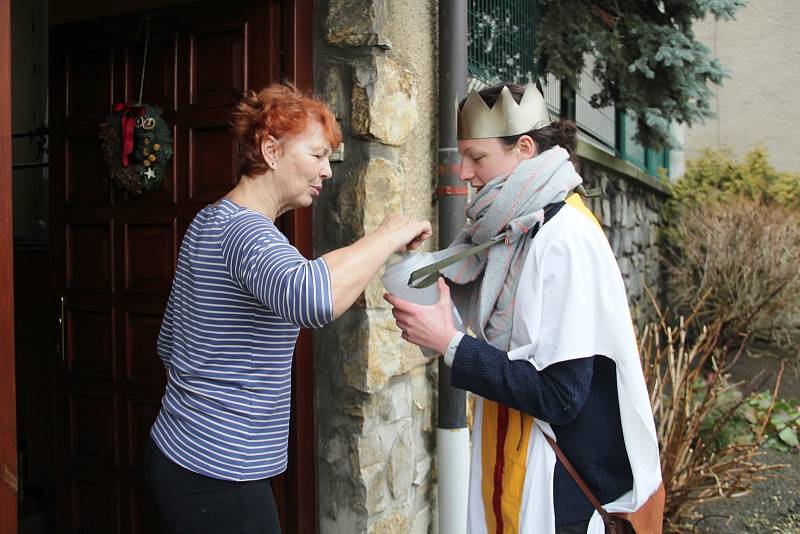 Tříkrálová sbírka ve Velké Bystřici.