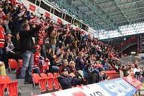 Fanoušci HC Olomouc v plecharéně. Ilustrační foto