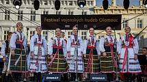 V centru města se uskutečnil festival vojenských hudeb, 27. srpna 2021 v Olomouci.