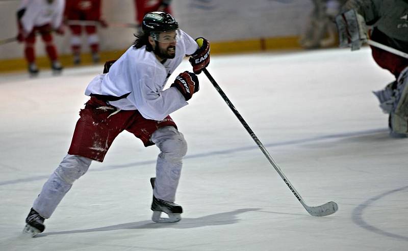 Kapitán HC Olomouc Jakub Bartoňn na tréninku