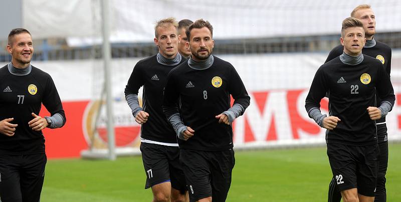 Trénink FC Fastav Zlín před zápasem Evropské ligy na Andrově stadionu v Olomouci