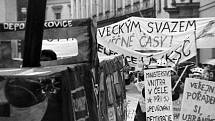 Sametová revoluce v Olomouci - happening studentů