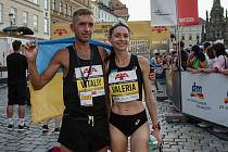 Mattoni 1/2Maraton 2022 v Olomouci. Vitalij Šafar a Valerija Zinenková - vítěz závodu a nejrychlejší žena